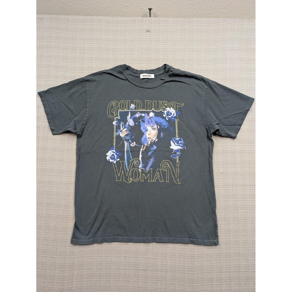 Daydreamer Shirt Womens Large Gray Gold Dust Woman Graphic Crew Neck Tee Top - Picture 2 of 8
